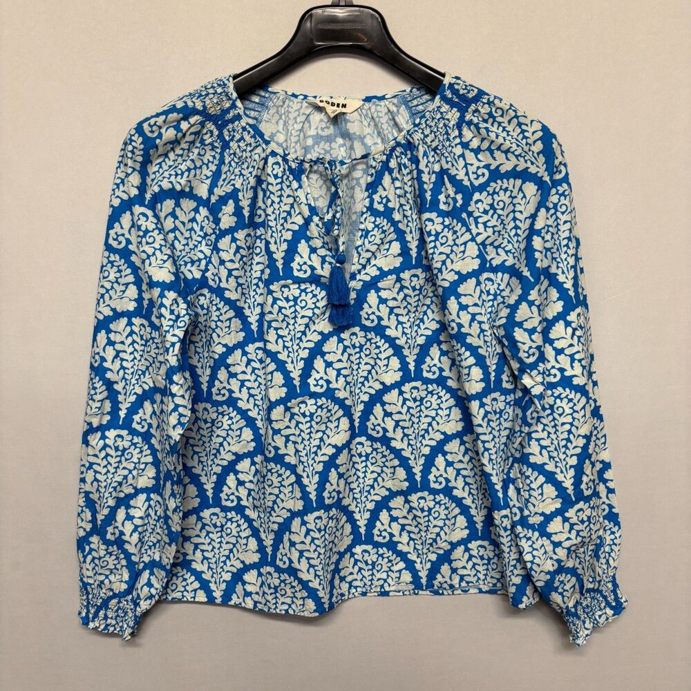 Boden Women Long Sleeve Floral Blouse Top Shirt Size US 10 UK 14 Floral C139 -23
